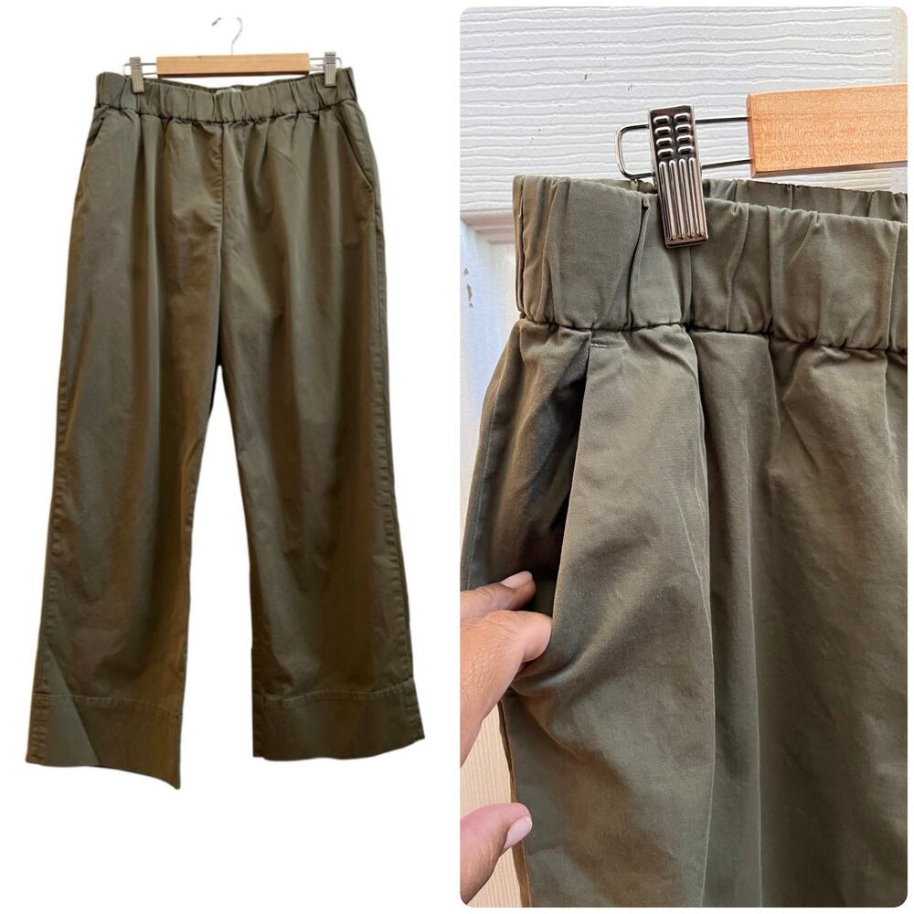 Everlane The Easy Pant Olive Green Organic Cotton Elastic Waist Pull On Pant XL